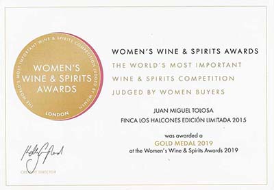 Medalla de oro en los premios Women's Wine & Spirits Awards 2019