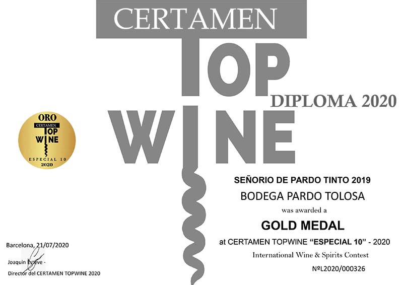 3 medallas para Bodega Pardo Tolosa en los Premios Topwine 2020 3 medallas para Bodega Pardo Tolosa en los Premios Topwine 2020