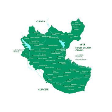 Mapa del territorio que abarca la Denominación de Origen Manchuela